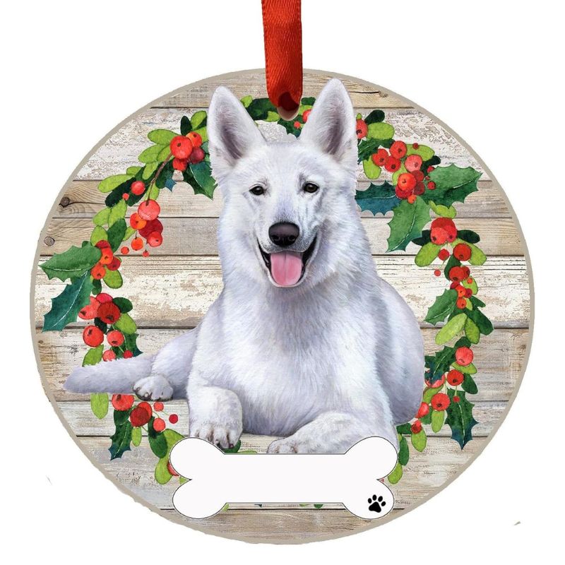 German Shepherd White Ornament